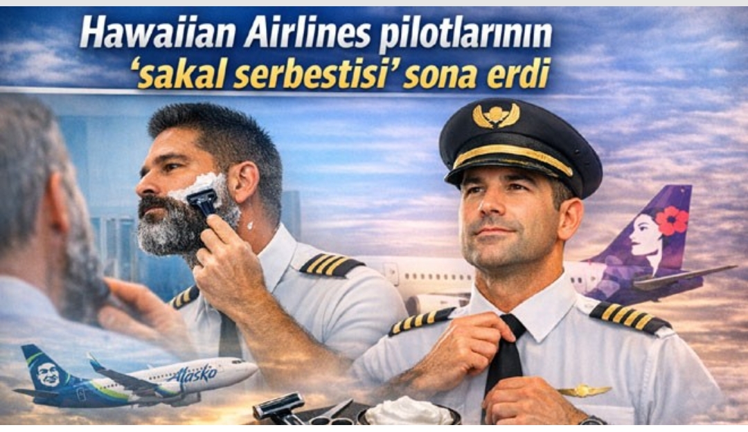 Alaska Airlines ile Hawaiian Airlines pilotlarının “sakal serbestisi” sona eriyor Alaska Airlines ve Hawaiian Airlines’ın birleşme sürecinde ‘tek tip görünüm’