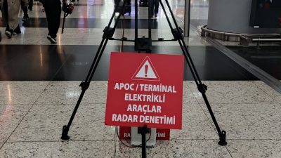 Bayram Yoğunluğunun yaşandığı İstanbul Havalimanı Terminal İçinde Radarlı Hız Denetimi: