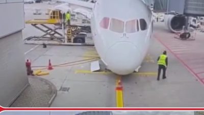 Alman Lufthansa’ya ait Boeing 787-9 Dreamliner tipi uçağın ön iniş