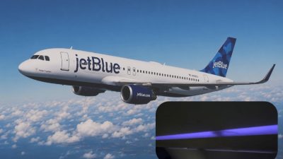 ABD merkezli JetBlue Havayolları'na ait bir yolcu uçağında, kabin tavanında