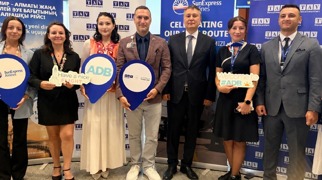 TAV Havalimanları tarafından işletilen İzmir Adnan Menderes Havalimanı ile Kazakistan'ın