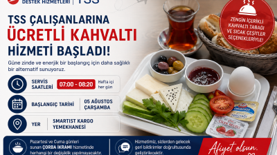 tss'den çalışanlara kahvaltı uygulaması hafta içi her sabah hizmet verilecek