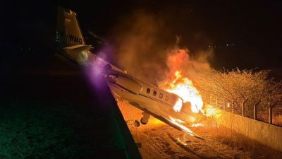 Brezilya’da Şarkıcı Rey Vaqueiro ve ekibini taşıyan özel jet pistten