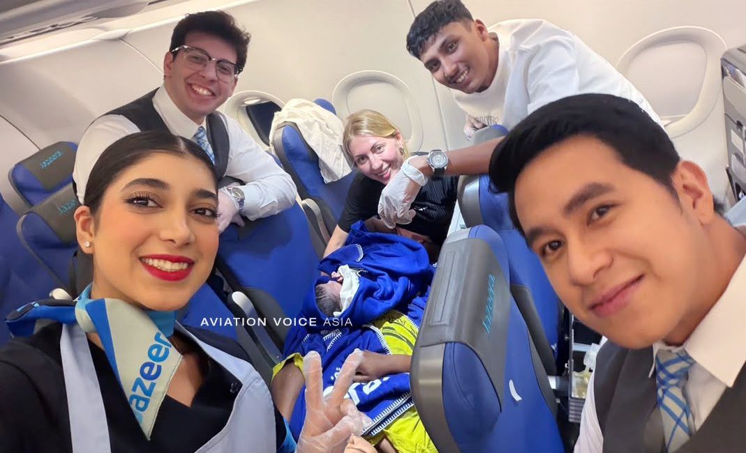 Kuveyt’ten Bandaranaike Uluslararası Havalimanı’na (Sri Lanka) giden Jazeera Airways uçağında